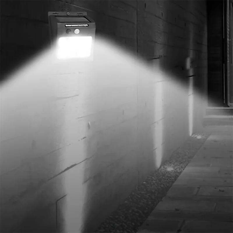 L&aacute;mpara de pared para exteriores con energ&iacute;a Solar, carcasa con Sensor humano, luces de patio ajustables de 3 modos para iluminaci&oacute;n de jard&iacute;n, 1 ud.