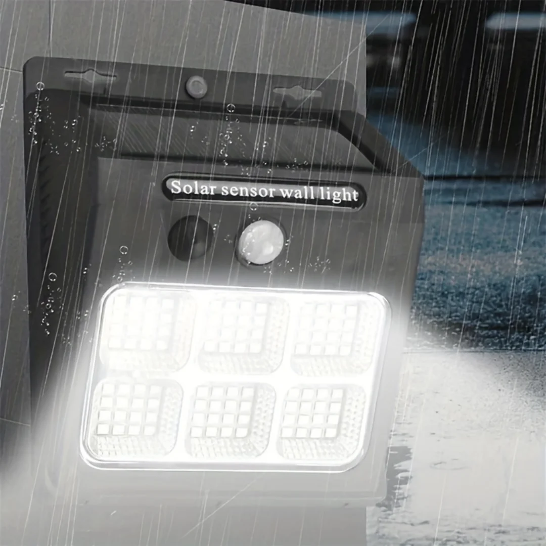 L&aacute;mpara de pared para exteriores con energ&iacute;a Solar, carcasa con Sensor humano, luces de patio ajustables de 3 modos para iluminaci&oacute;n de jard&iacute;n, 1 ud.
