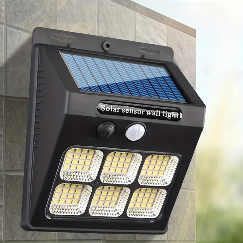 L&aacute;mpara de pared para exteriores con energ&iacute;a Solar, carcasa con Sensor humano, luces de patio ajustables de 3 modos para iluminaci&oacute;n de jard&iacute;n, 1 ud.