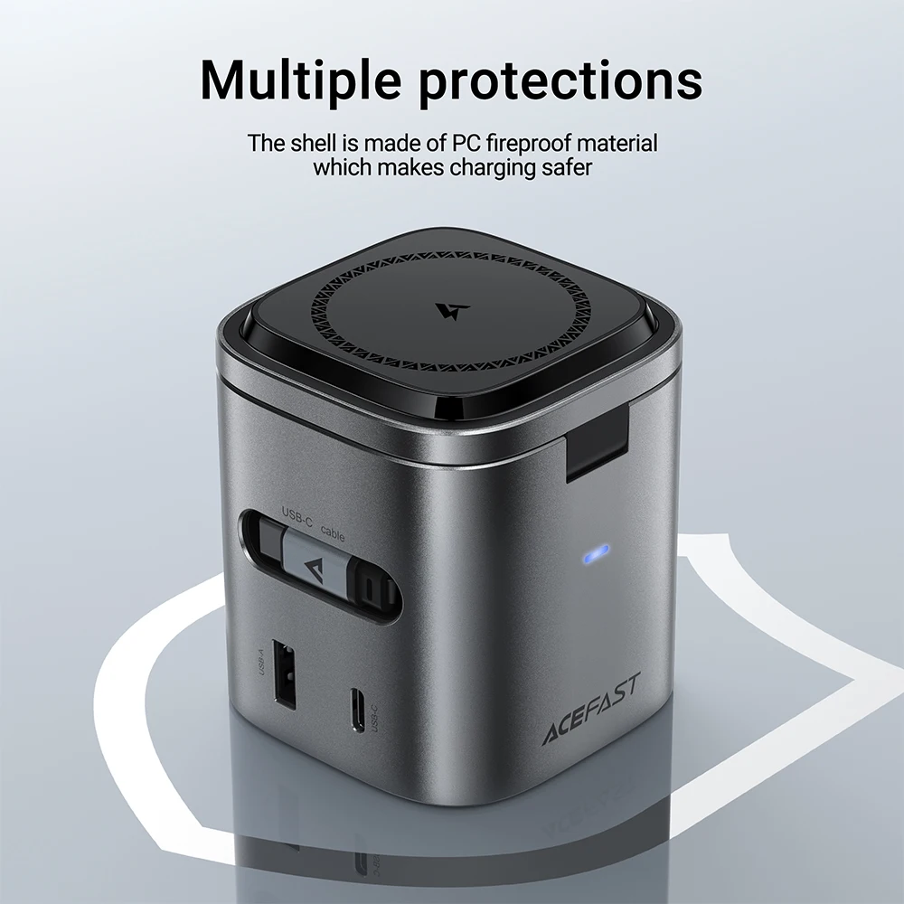 ACEFAST 6 en 1 estación de carga inalámbrica magnética multifunción 15W para iPhone 16 15 GaN PD65W cubo de carga USB C carga rápida ACEFAST 6 en 1 estación de carga inalámbrica magnética multifunción 15W para iPhone 16 15 GaN PD65W cubo de carga USB C carga rápida