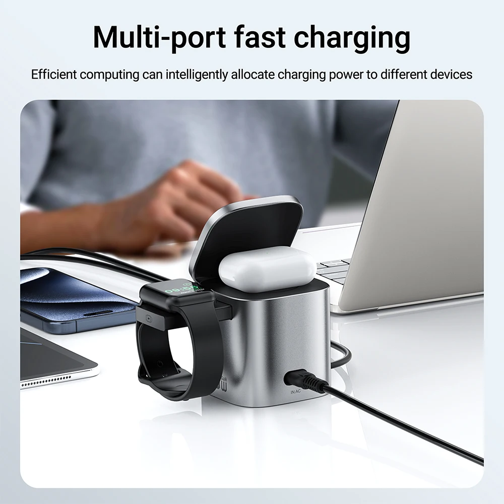 ACEFAST 6 en 1 estación de carga inalámbrica magnética multifunción 15W para iPhone 16 15 GaN PD65W cubo de carga USB C carga rápida ACEFAST 6 en 1 estación de carga inalámbrica magnética multifunción 15W para iPhone 16 15 GaN PD65W cubo de carga USB C carga rápida