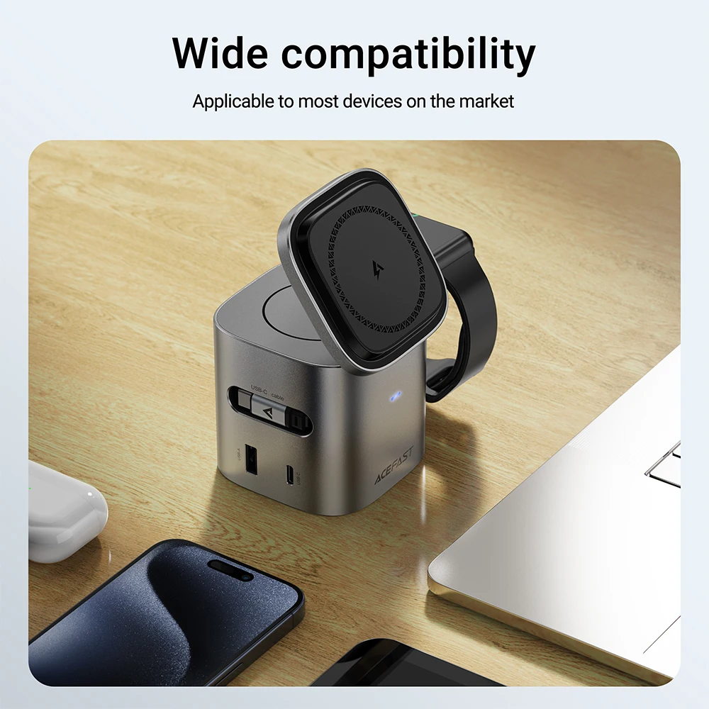 ACEFAST 6 en 1 estación de carga inalámbrica magnética multifunción 15W para iPhone 16 15 GaN PD65W cubo de carga USB C carga rápida ACEFAST 6 en 1 estación de carga inalámbrica magnética multifunción 15W para iPhone 16 15 GaN PD65W cubo de carga USB C carga rápida