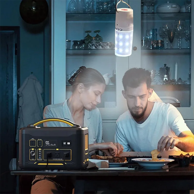 Linterna LED Recargable para Camping, Luz de Emergencia para Tiendas de Campa&ntilde;a, Luz Nocturna Port&aacute;til con Gancho de Clip para Senderismo, Pesca y Huracanes