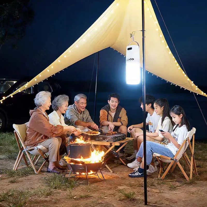 Linterna LED Recargable para Camping, Luz de Emergencia para Tiendas de Campa&ntilde;a, Luz Nocturna Port&aacute;til con Gancho de Clip para Senderismo, Pesca y Huracanes
