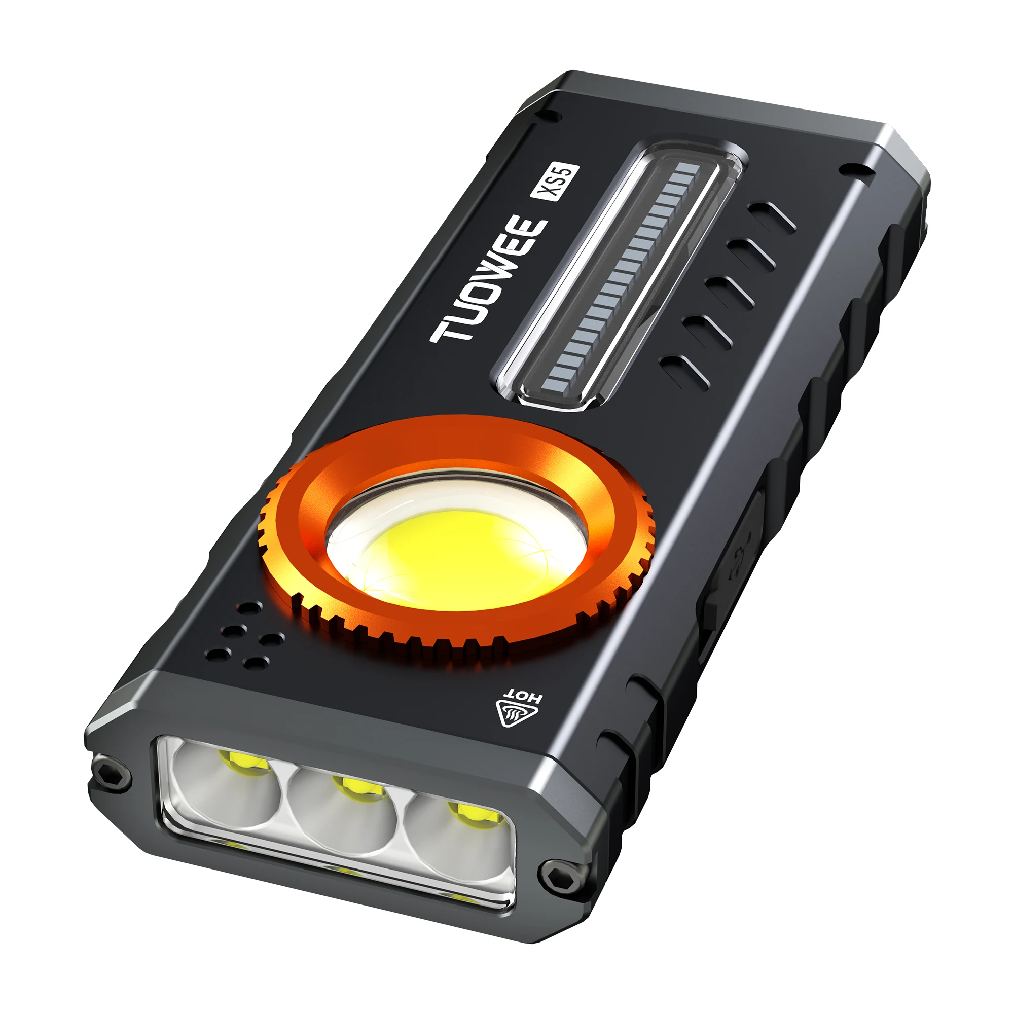 Linterna brillante EDC de 2000LM, 11 modos de iluminaci&oacute;n, luz de color RGB y luz roja, base magn&eacute;tica, clip de bolsillo, atenuaci&oacute;n gradual, linterna port&aacute;til para acampar al aire libre, senderismo y