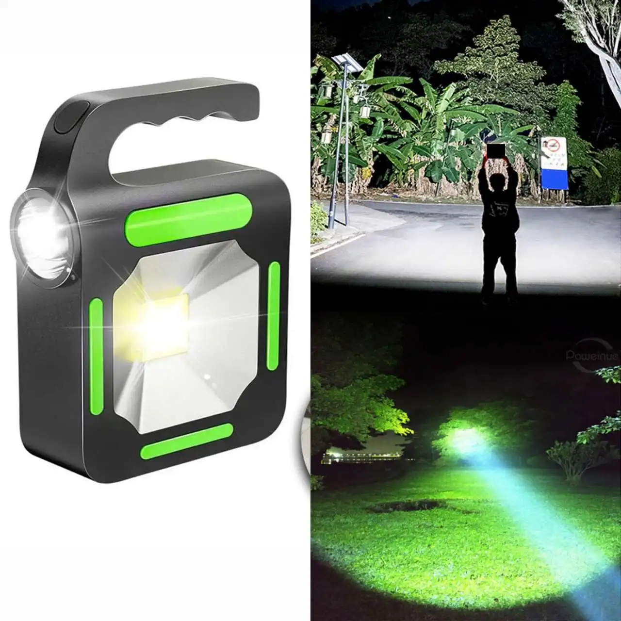 Linterna Solar Recargable Port&aacute;til de 9900LM, Impermeable, 3 Modos, Luz de Mano Ideal para Camping y Situaciones de Emergencia