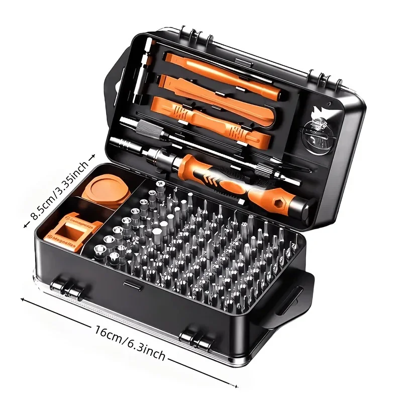 Juego de destornilladores de precisi&oacute;n 115 en 1, kit de reparaci&oacute;n multiusos para desmontaje de tel&eacute;fonos, computadoras, relojes y dispositivos electr&oacute;nicos, con caja de almacenamiento.