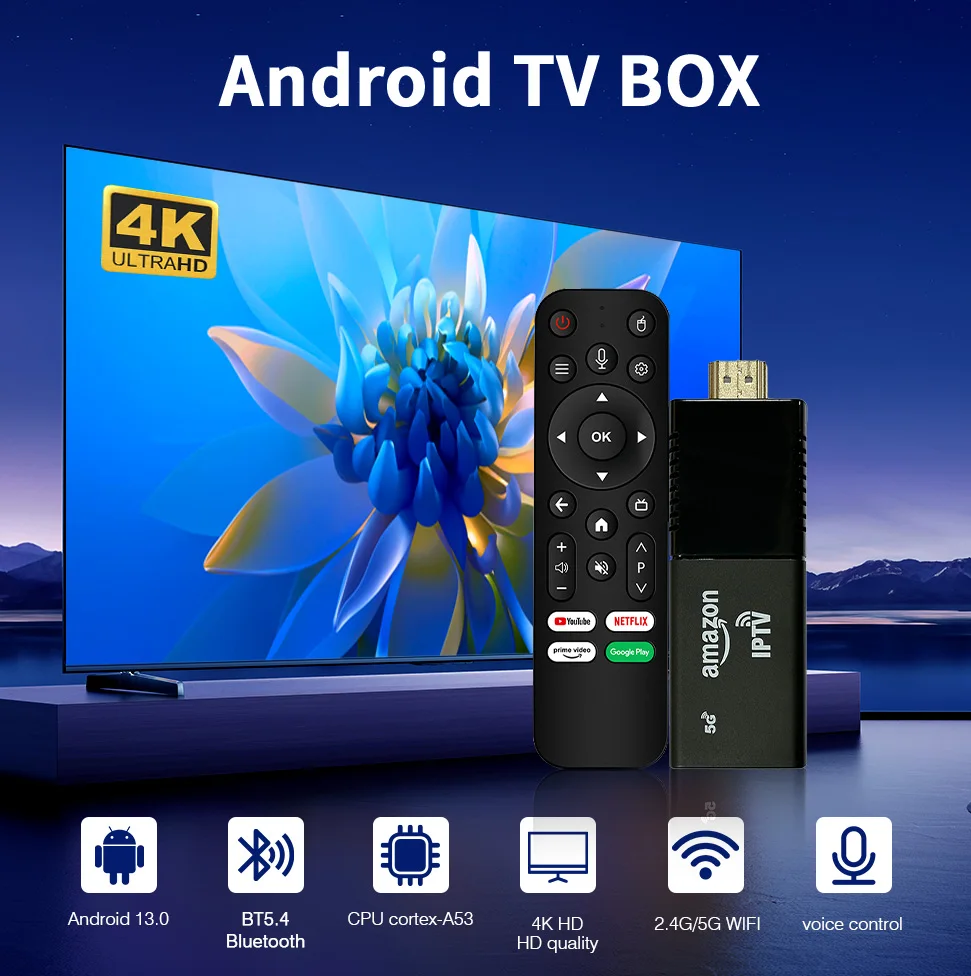 MX10 F5 4K TV Stick con Android 13, Allwinner H313, 4 GB de RAM, 64 GB de ROM, WiFi 6 de doble banda, BT 5.4. Reproductor multimedia portátil para streaming doméstico MX10 F5 4K TV Stick con Android 13, Allwinner H313, 4 GB de RAM, 64 GB de ROM, WiFi 6 de doble banda, BT 5.4. Reproductor multimedia portátil para streaming doméstico