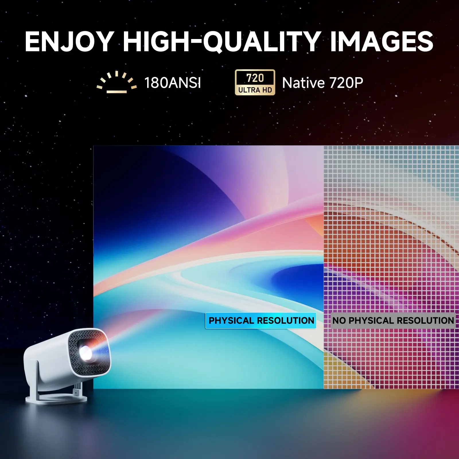 Mini proyector inteligente P30 PRO Android 14 WiFi6 BT 5,0 compatible con v&iacute;deo 4K 1280*720P proyector port&aacute;til para exteriores de cine en casa inteligente