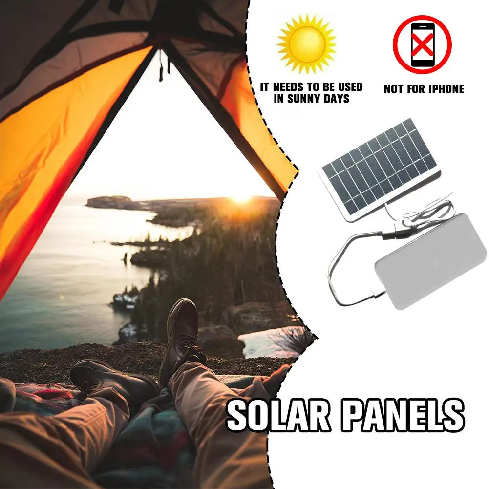 Cargador de Panel Solar USB, 5V, 2W, 400mA, salida de Panel Solar port&aacute;til, sistema Solar port&aacute;til USB para exteriores, cargadores de tel&eacute;fonos m&oacute;viles