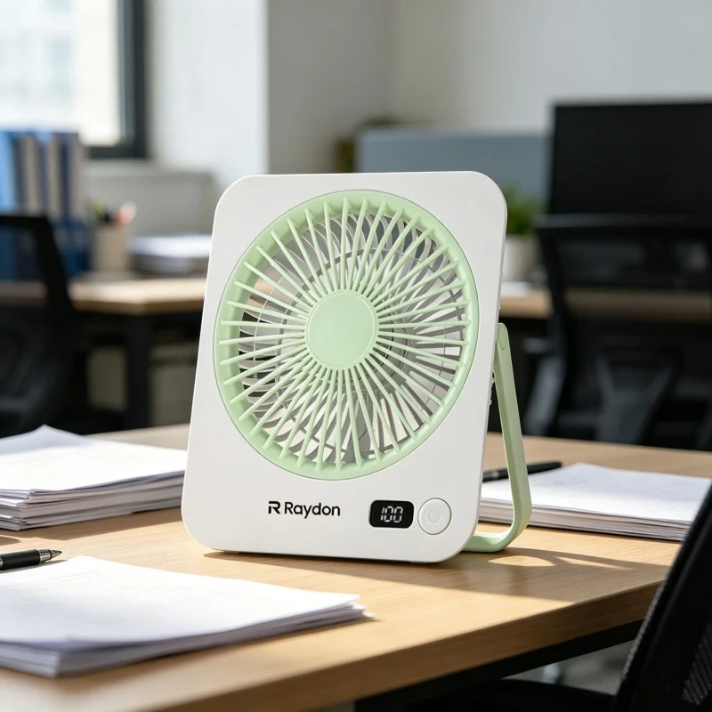 1 ventilador de escritorio mini USB recargable, con indicador de energ&iacute;a, ventilador de refrigeraci&oacute;n personal ultra silencioso de 5 velocidades, ventilador port&aacute;til con mango plegable, adecuado para