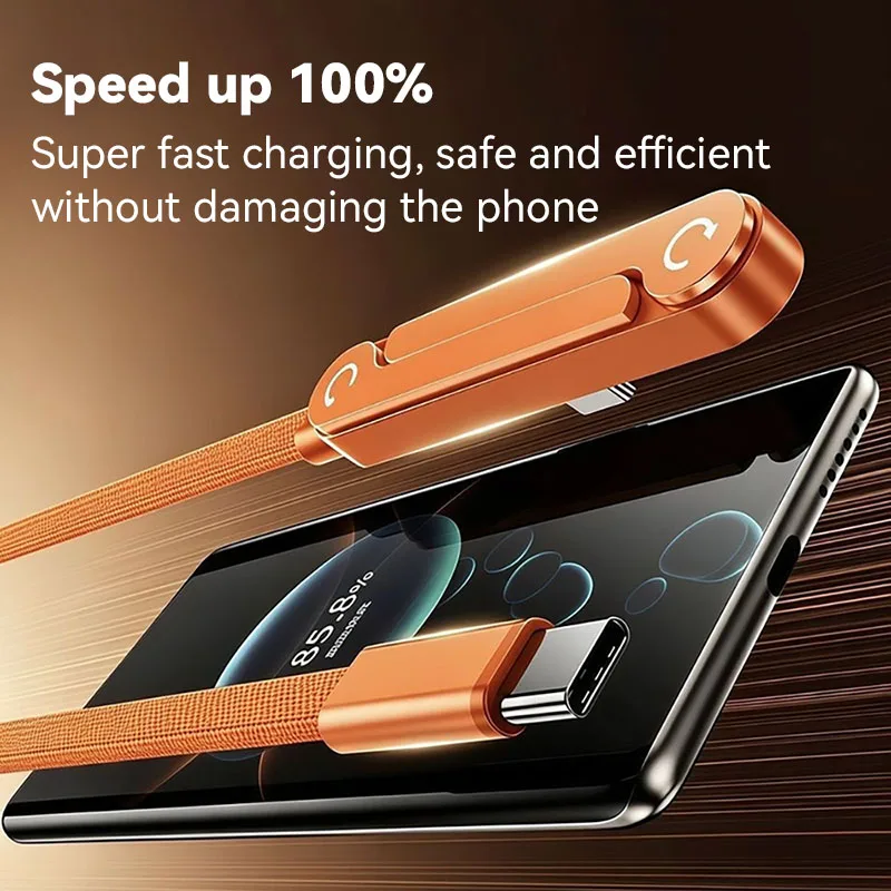 Cable de Datos Plegable 2 en 1 de 240W con Carga Rápida, Negro/Naranja, Tipo-C a Tipo-C PD, con Soporte para Teléfono/Tablet, 1.5M Cable de Datos Plegable 2 en 1 de 240W con Carga Rápida, Negro/Naranja, Tipo-C a Tipo-C PD, con Soporte para Teléfono/Tablet, 1.5M