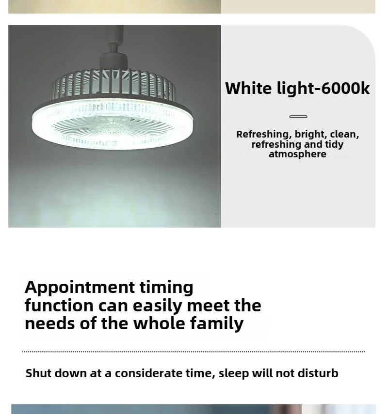 Ventilador de techo con Control remoto inteligente, ventilador de techo con iluminaci&oacute;n LED y luces, Base convertidora E27 con Control remoto para sala de estar