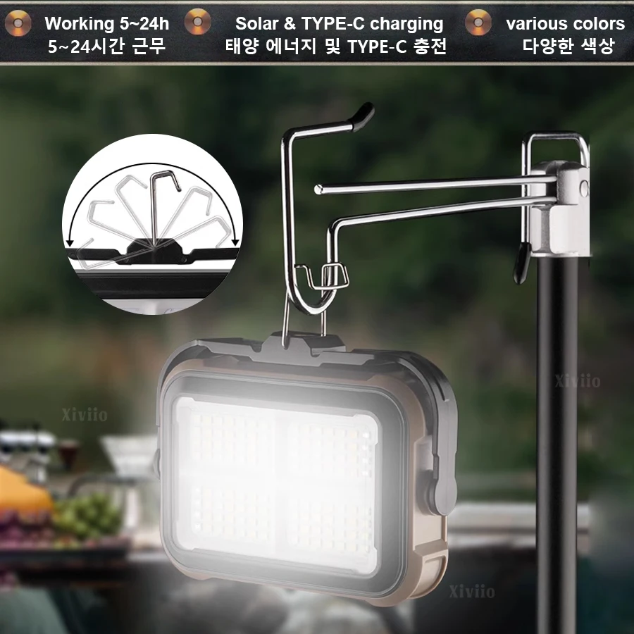 Luz LED para tienda de campa&ntilde;a, reflector recargable, iluminaci&oacute;n de emergencia para exteriores de alta potencia, l&aacute;mparas de noche colgantes port&aacute;tiles impermeables