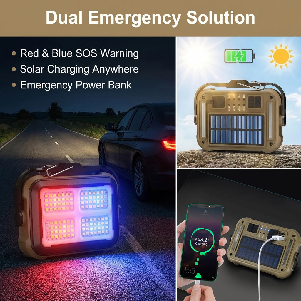 Luz LED para tienda de campa&ntilde;a, reflector recargable, iluminaci&oacute;n de emergencia para exteriores de alta potencia, l&aacute;mparas de noche colgantes port&aacute;tiles impermeables