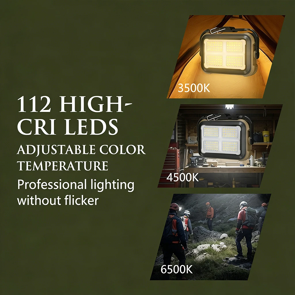 Luz LED para tienda de campa&ntilde;a, reflector recargable, iluminaci&oacute;n de emergencia para exteriores de alta potencia, l&aacute;mparas de noche colgantes port&aacute;tiles impermeables