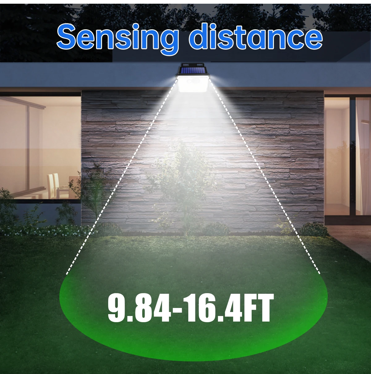 Luces solares impermeables IP65 para jard&iacute;n al aire libre, superbrillantes, 148 LED, luz de pared con Sensor de movimiento, l&aacute;mpara de seguridad alimentada por energ&iacute;a Solar, 3 modos