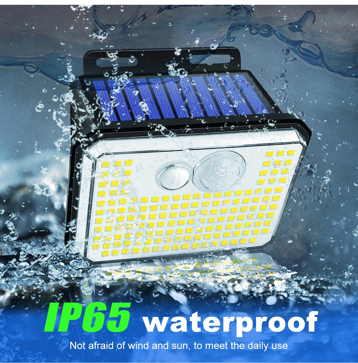 Luces solares impermeables IP65 para jard&iacute;n al aire libre, superbrillantes, 148 LED, luz de pared con Sensor de movimiento, l&aacute;mpara de seguridad alimentada por energ&iacute;a Solar, 3 modos