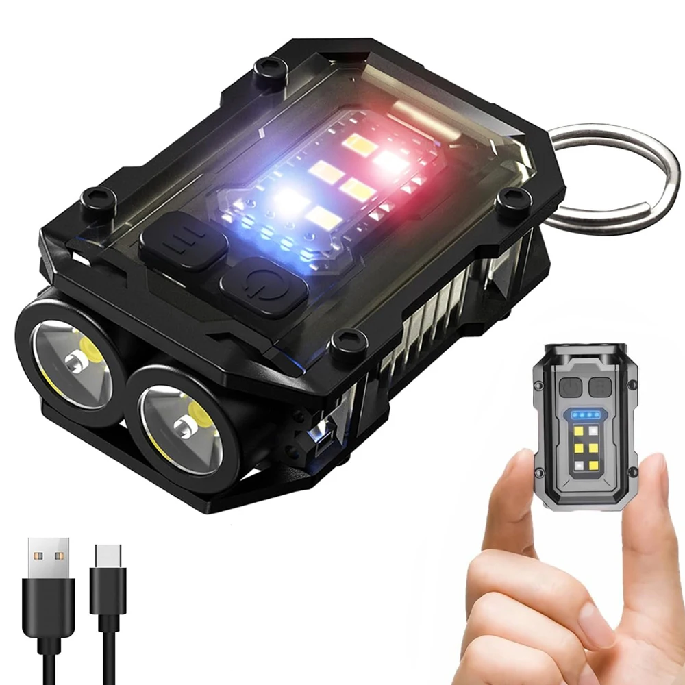 Potente Linterna magn&eacute;tica de bolsillo, LED superbrillante, multifuncional, COB, EDC, Mini llavero