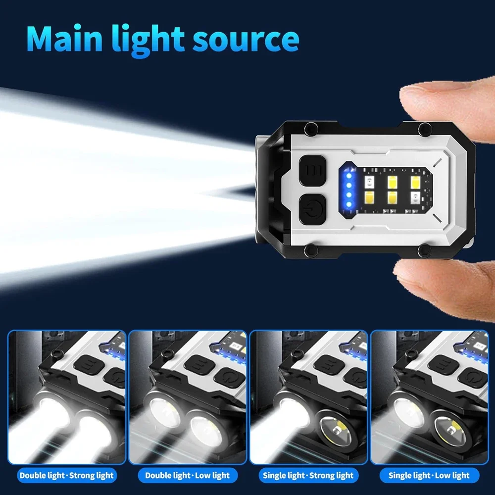 Potente Linterna magnética de bolsillo, LED superbrillante, multifuncional, COB, EDC, Mini llavero Potente Linterna magnética de bolsillo, LED superbrillante, multifuncional, COB, EDC, Mini llavero