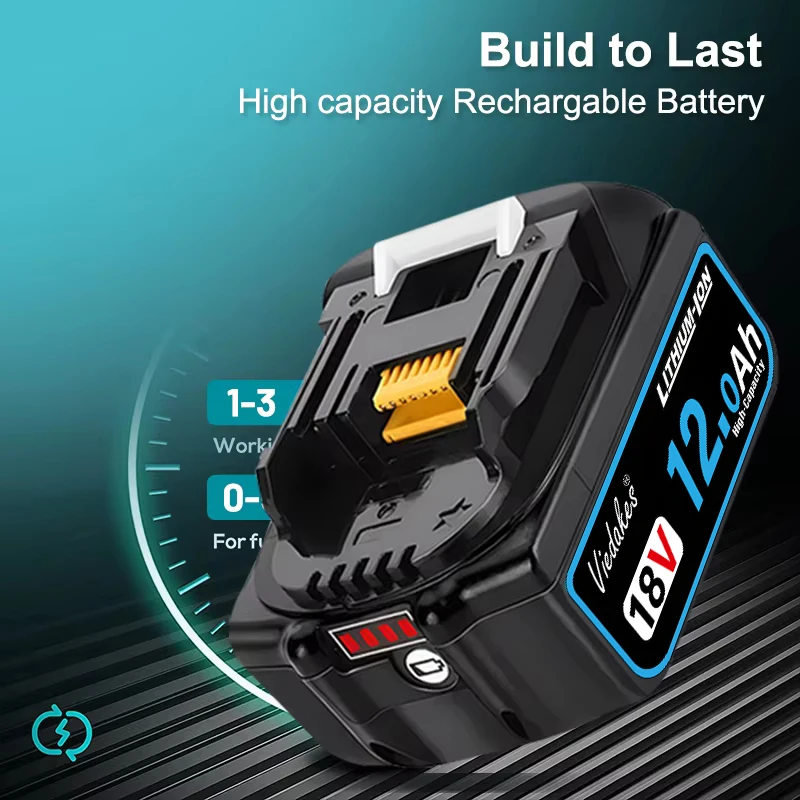 Nueva Bater&iacute;a Recargable de 18V 12.0Ah, para Taladro Makita DGA404 DTW700 DHR202 DJV182 DDF487, Bater&iacute;a para Herramientas El&eacute;ctricas Makita
