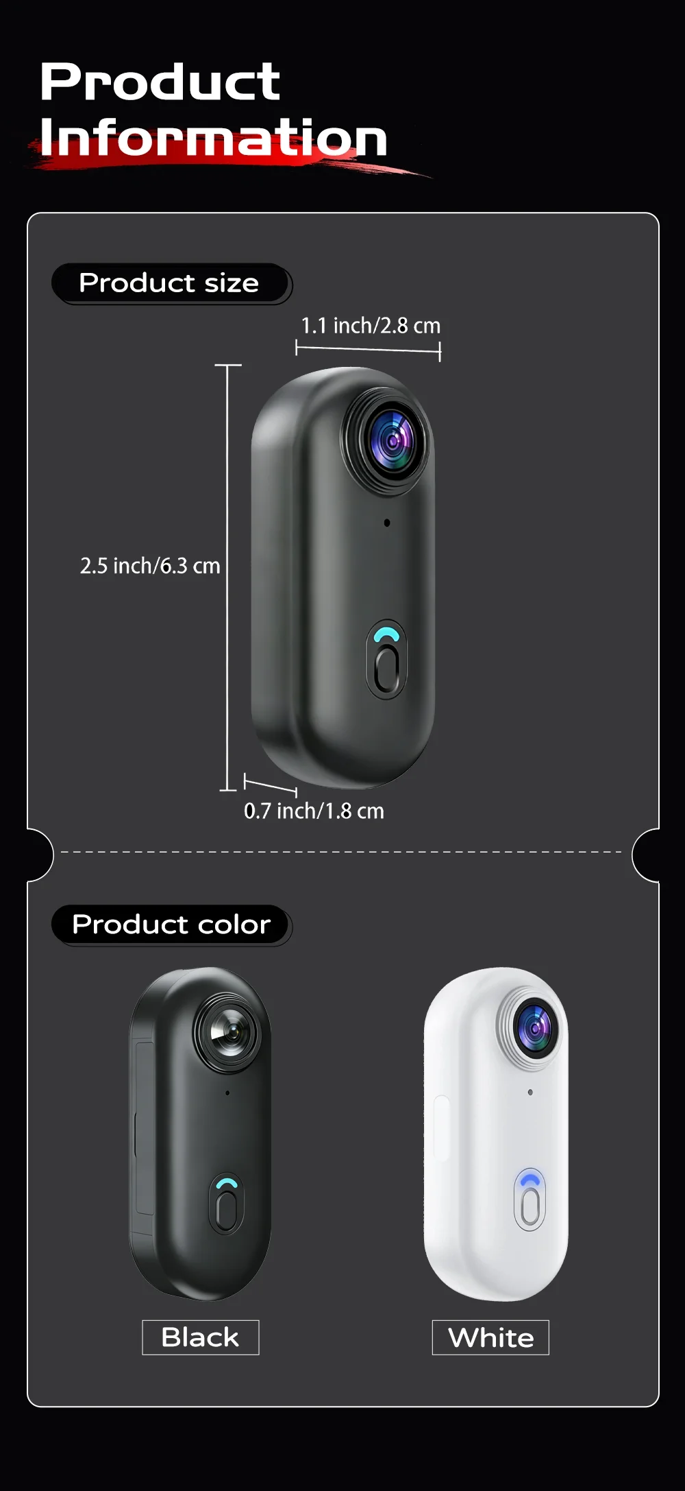C&aacute;mara de Acci&oacute;n 4K Mini HD WiFi 2.4G, Impermeable, con Clip Magn&eacute;tico, para Pecho, Cuerpo, Motocicleta, POV, Videoc&aacute;mara Port&aacute;til para Vlogs