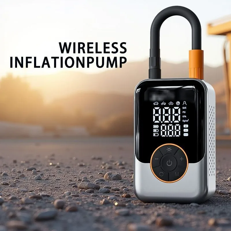 Bomba de aire port&aacute;til inal&aacute;mbrica, inflador de neum&aacute;ticos de coche, compresor de aire el&eacute;ctrico con pantalla LCD, inyector de aire para bicicleta, coche, motocicleta, neum&aacute;ticos y balones.