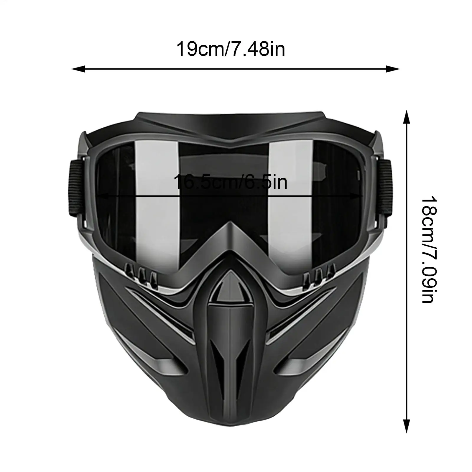 Cubrecara Antiviento y Antivaho con Gafas Desmontables, Ajustable para Todo el Rostro, para Esqu&iacute;, Soldadura, Trabajo al Aire Libre, Ciclismo, Jardiner&iacute;a