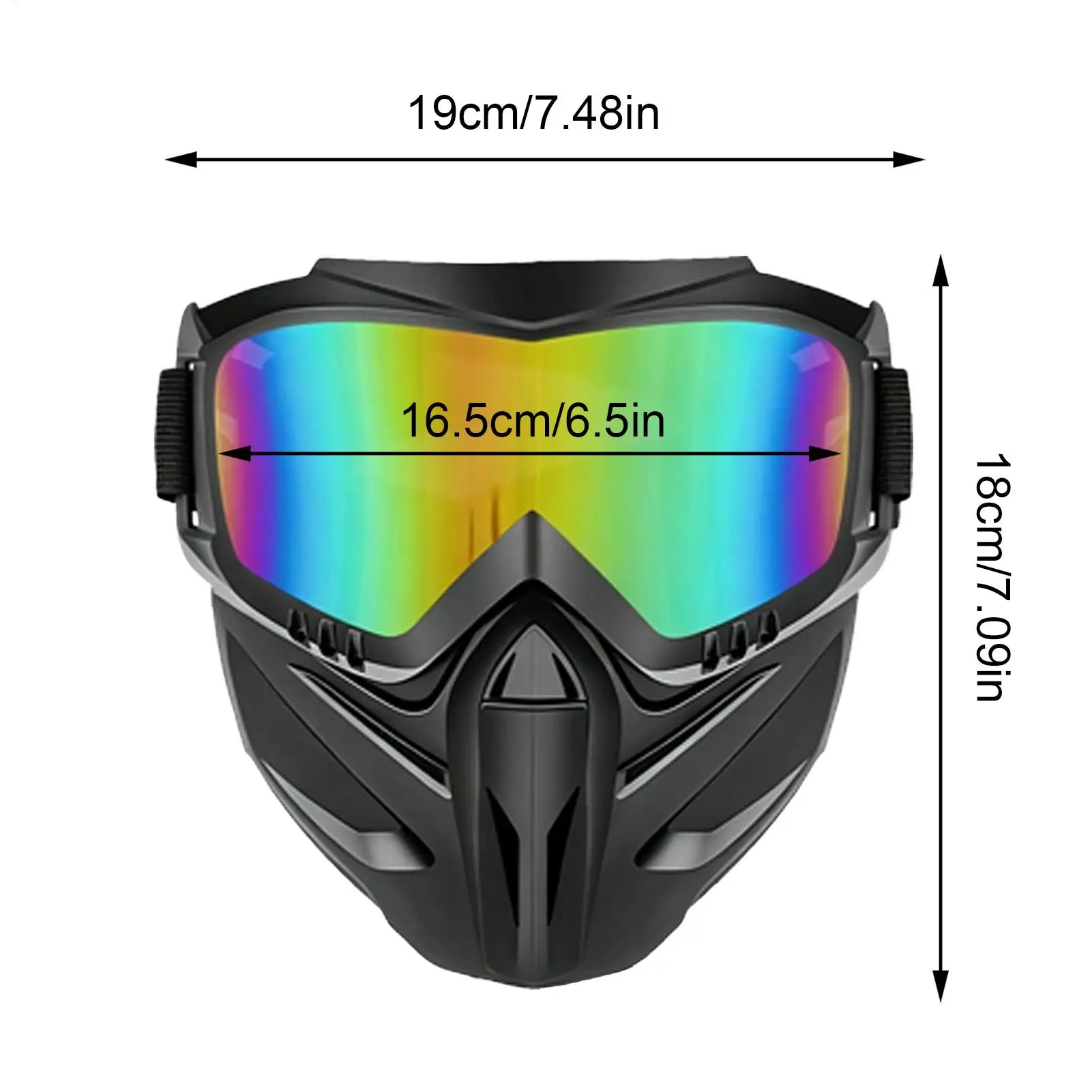 Cubrecara Antiviento y Antivaho con Gafas Desmontables, Ajustable para Todo el Rostro, para Esqu&iacute;, Soldadura, Trabajo al Aire Libre, Ciclismo, Jardiner&iacute;a