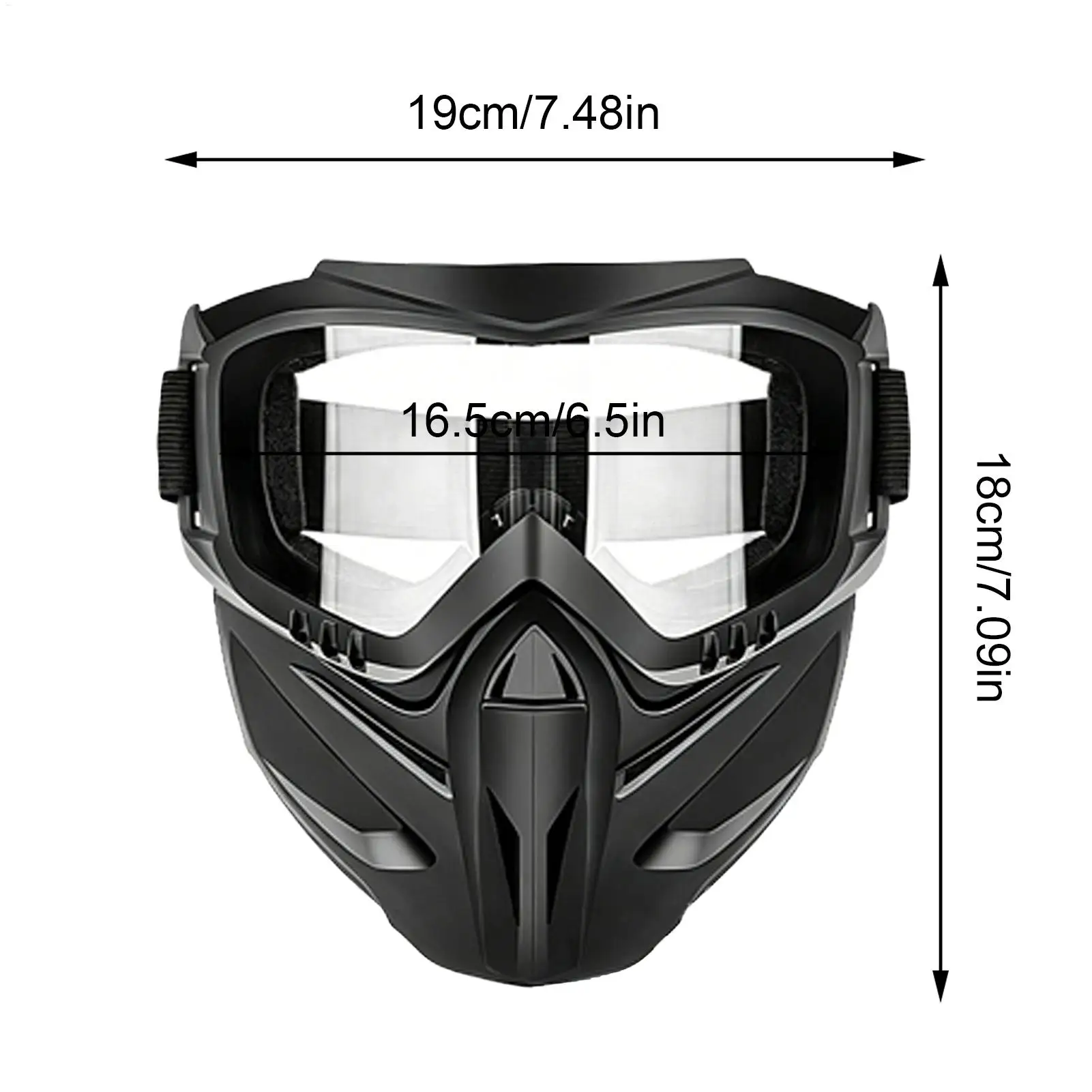 Cubrecara Antiviento y Antivaho con Gafas Desmontables, Ajustable para Todo el Rostro, para Esqu&iacute;, Soldadura, Trabajo al Aire Libre, Ciclismo, Jardiner&iacute;a