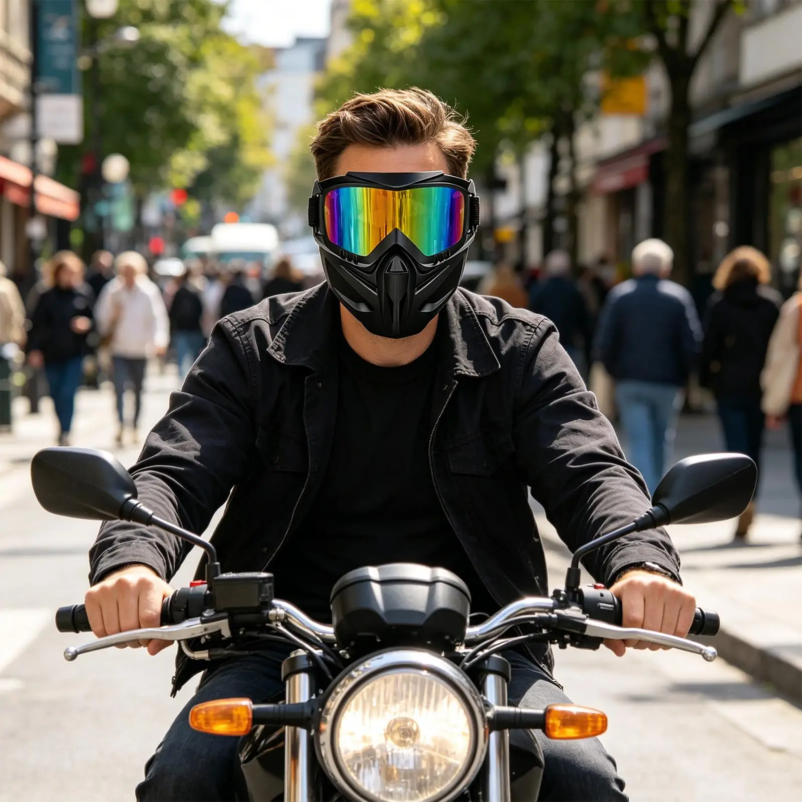 Cubrecara Antiviento y Antivaho con Gafas Desmontables, Ajustable para Todo el Rostro, para Esqu&iacute;, Soldadura, Trabajo al Aire Libre, Ciclismo, Jardiner&iacute;a