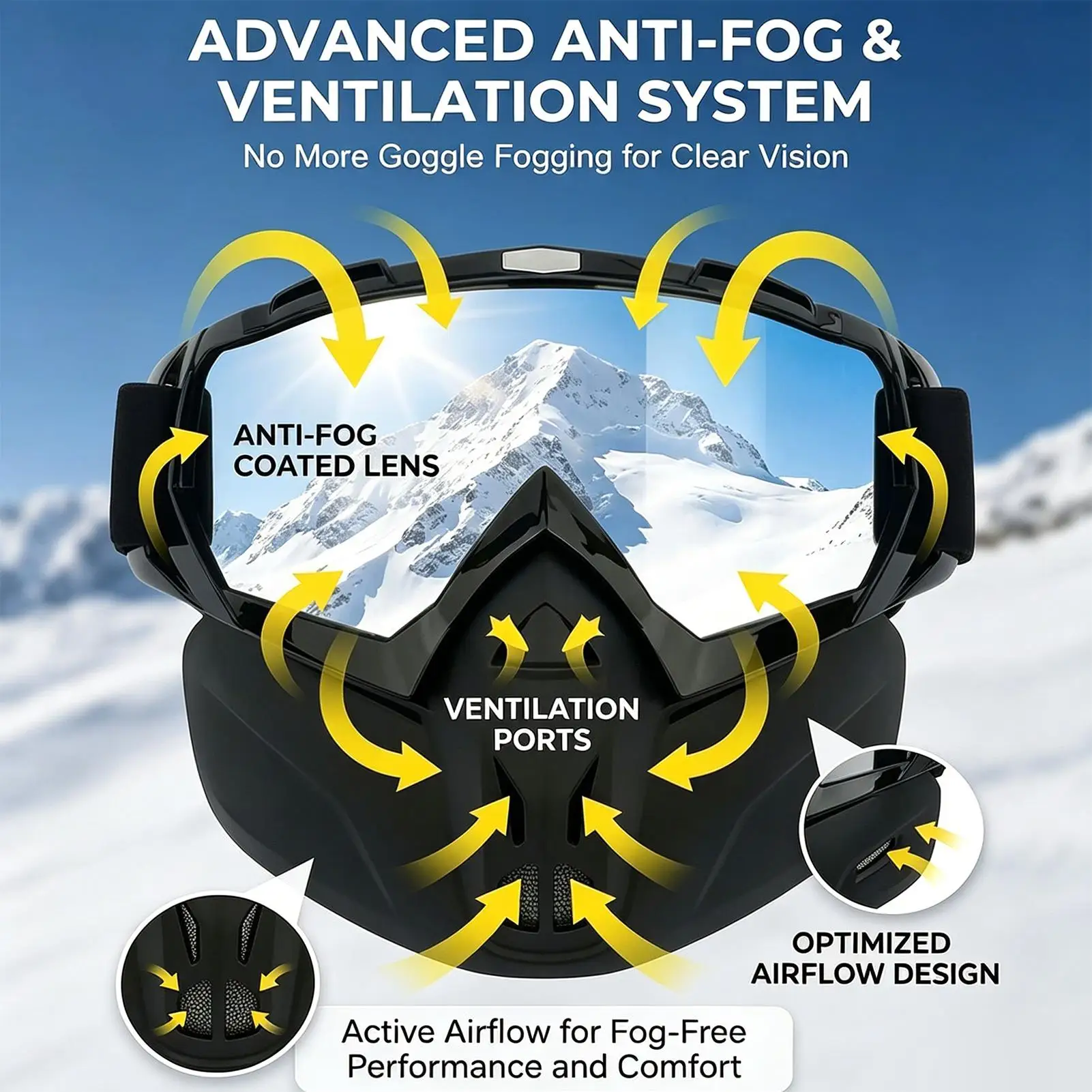 Cubrecara Antiviento y Antivaho con Gafas Desmontables, Ajustable para Todo el Rostro, para Esquí, Soldadura, Trabajo al Aire Libre, Ciclismo, Jardinería Cubrecara Antiviento y Antivaho con Gafas Desmontables, Ajustable para Todo el Rostro, para Esquí, Soldadura, Trabajo al Aire Libre, Ciclismo, Jardinería