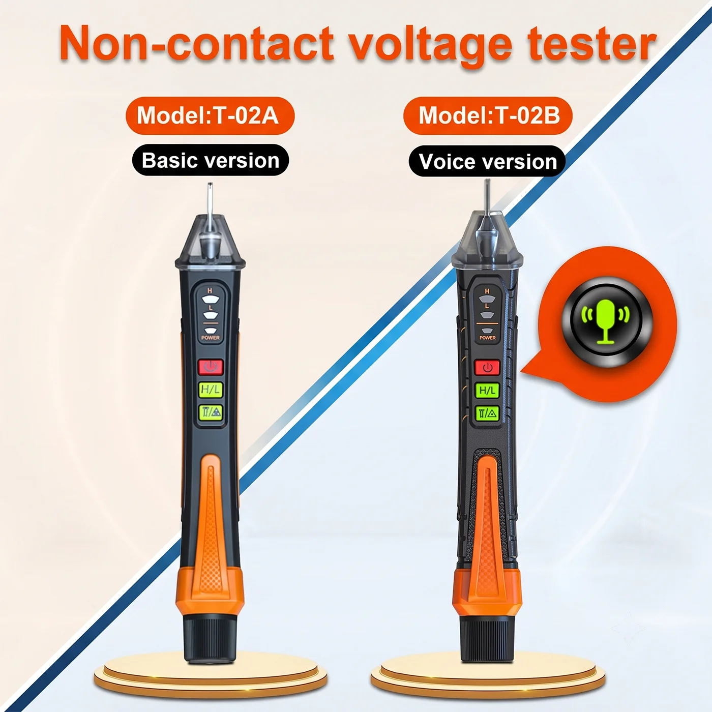T02A T02B AC 12-1000V Detector de Voltaje sin Contacto Tipo Lápiz, Detector de Cable Eléctrico Vivo y Neutro, Buscador de Puntos de Ruptura, Voltímetro con Luz LED T02A T02B AC 12-1000V Detector de Voltaje sin Contacto Tipo Lápiz, Detector de Cable Eléctrico Vivo y Neutro, Buscador de Puntos de Ruptura, Voltímetro con Luz LED