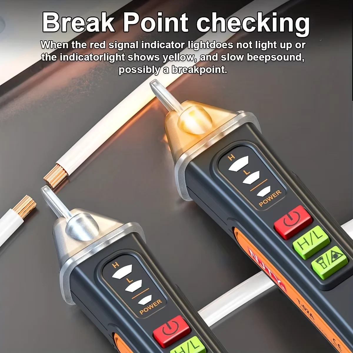 T02A T02B AC 12-1000V Detector de Voltaje sin Contacto Tipo L&aacute;piz, Detector de Cable El&eacute;ctrico Vivo y Neutro, Buscador de Puntos de Ruptura, Volt&iacute;metro con Luz LED