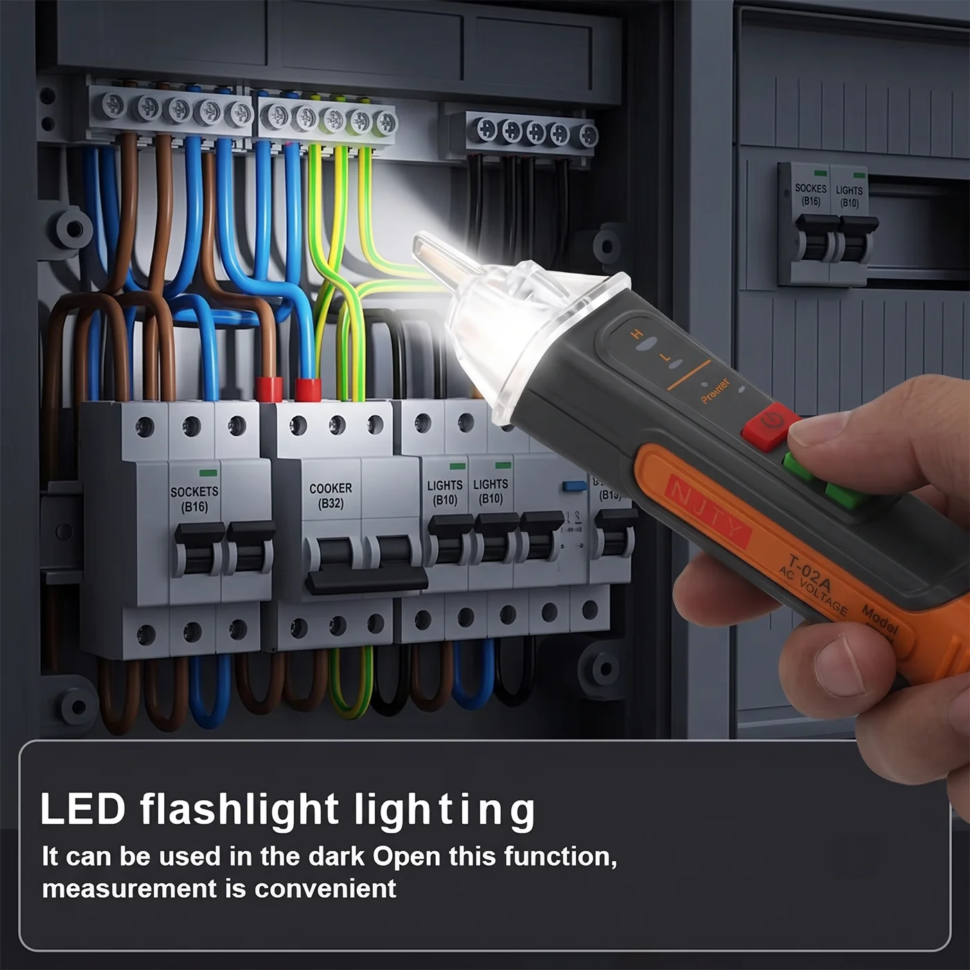 T02A T02B AC 12-1000V Detector de Voltaje sin Contacto Tipo Lápiz, Detector de Cable Eléctrico Vivo y Neutro, Buscador de Puntos de Ruptura, Voltímetro con Luz LED T02A T02B AC 12-1000V Detector de Voltaje sin Contacto Tipo Lápiz, Detector de Cable Eléctrico Vivo y Neutro, Buscador de Puntos de Ruptura, Voltímetro con Luz LED