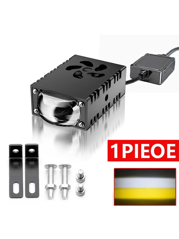 1PCS/2PCS Mini Proyector de Luz LED para Conducci&oacute;n, Lente Auxiliar, L&aacute;mpara Antiniebla, Luz de Trabajo Universal para Coche, Motocicleta, Foco, Faro