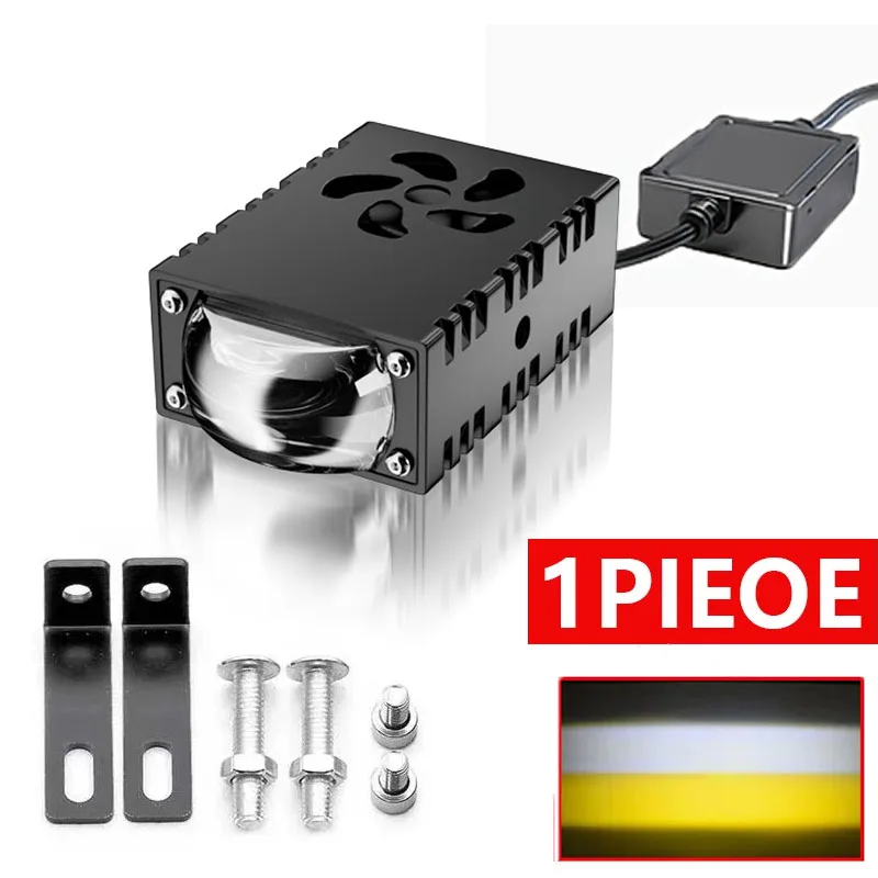 1PCS/2PCS Mini Proyector de Luz LED para Conducci&oacute;n, Lente Auxiliar, L&aacute;mpara Antiniebla, Luz de Trabajo Universal para Coche, Motocicleta, Foco, Faro