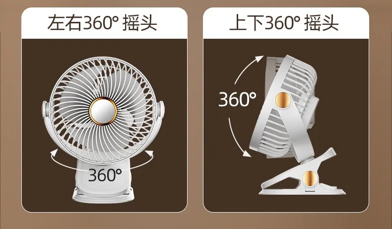 Ventilador USB Port&aacute;til con Clip para Escritorio de Oficina, Dise&ntilde;o Silencioso para Dormitorios Estudiantiles, Carriolas de Beb&eacute;, Mesitas de Noche, Ventilador Peque&ntilde;o de Sobremesa
