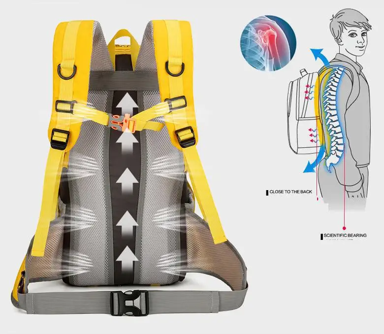 Bolsa de monta&ntilde;ismo al aire libre de gran capacidad, reci&eacute;n llegada, mochila de senderismo repelente al agua, mochila deportiva resistente al desgaste para hombres