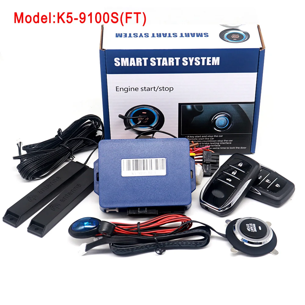 Alarma de coche con arranque autom&aacute;tico, sistema de entrada sin llave con un bot&oacute;n, arranque autom&aacute;tico, Kit de inicio remoto con llave inteligente, accesorios automotrices