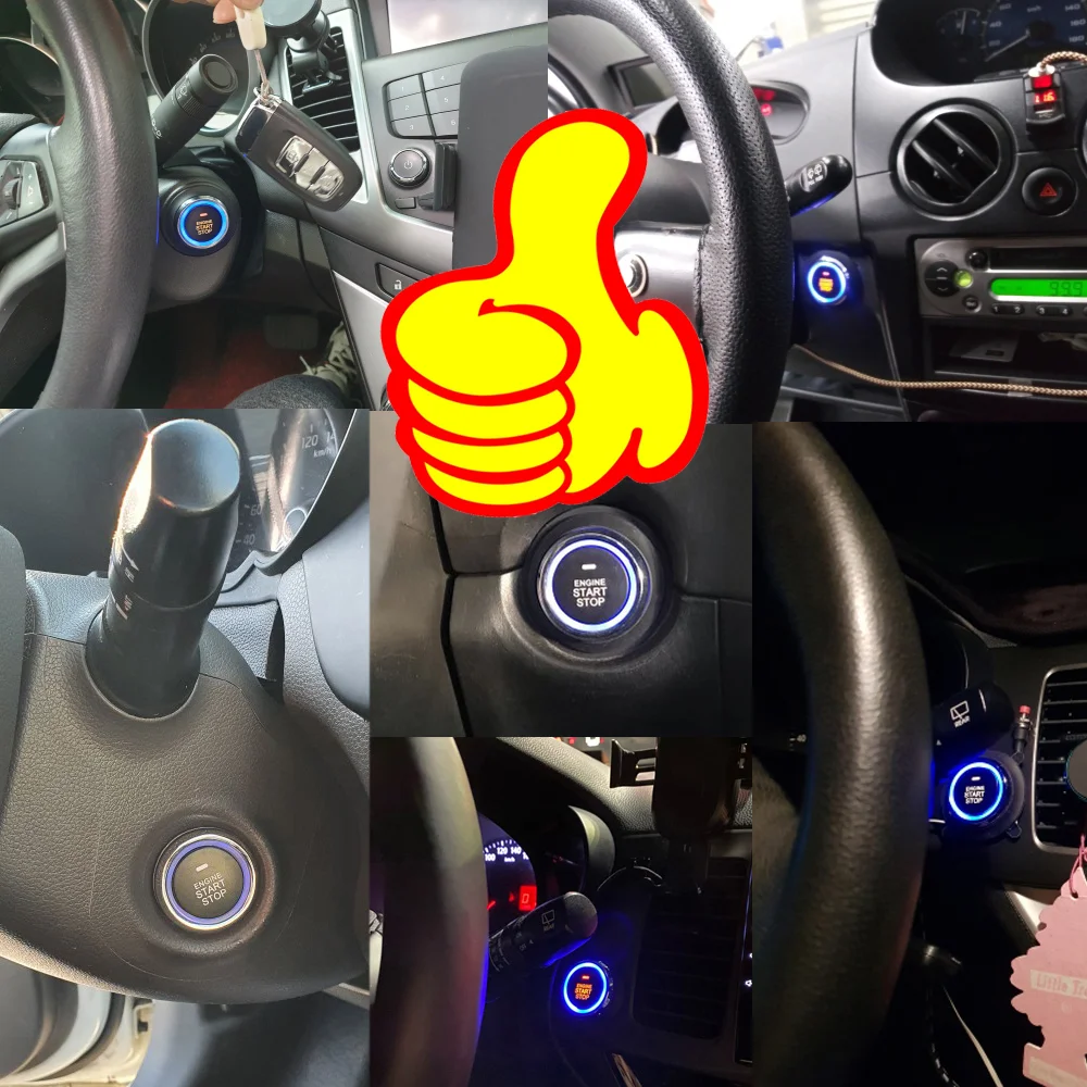 Alarma de coche con arranque automático, sistema de entrada sin llave con un botón, arranque automático, Kit de inicio remoto con llave inteligente, accesorios automotrices Alarma de coche con arranque automático, sistema de entrada sin llave con un botón, arranque automático, Kit de inicio remoto con llave inteligente, accesorios automotrices