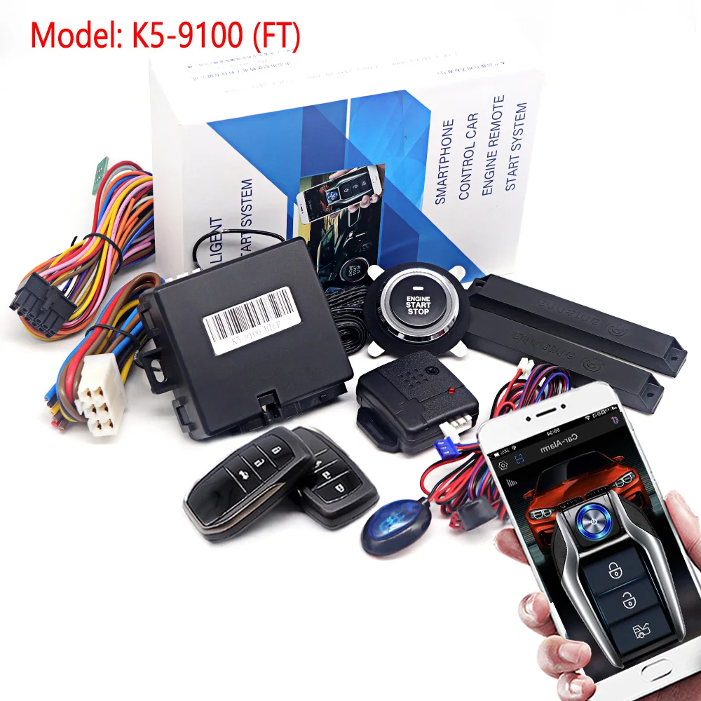 Alarma de coche con arranque autom&aacute;tico, sistema de entrada sin llave con un bot&oacute;n, arranque autom&aacute;tico, Kit de inicio remoto con llave inteligente, accesorios automotrices