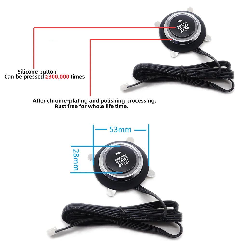 Alarma de coche con arranque automático, sistema de entrada sin llave con un botón, arranque automático, Kit de inicio remoto con llave inteligente, accesorios automotrices Alarma de coche con arranque automático, sistema de entrada sin llave con un botón, arranque automático, Kit de inicio remoto con llave inteligente, accesorios automotrices