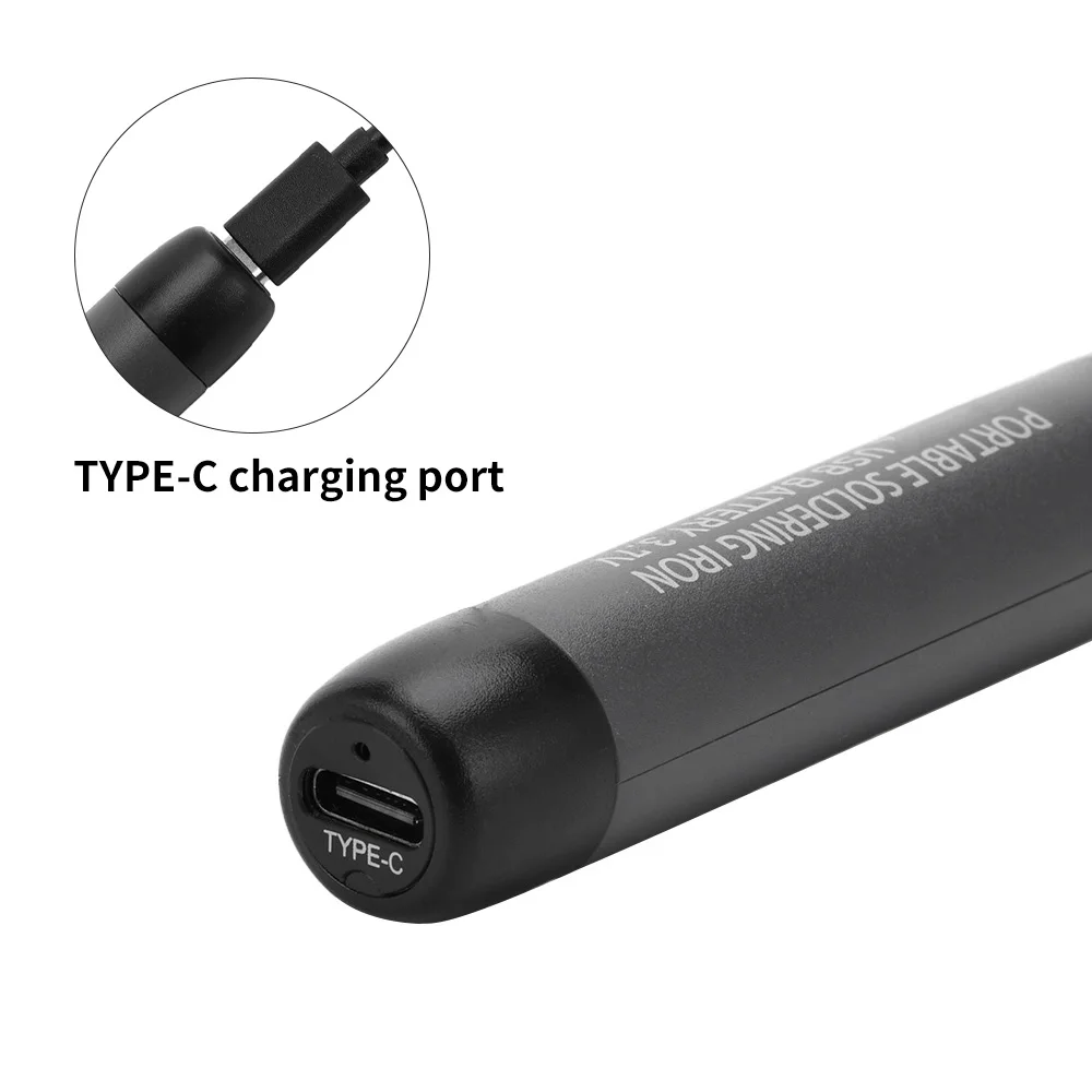 Soldador USB Mini juego de soldador peque&ntilde;a interfaz port&aacute;til tipo C para el hogar bater&iacute;a de 600mAh temperatura ajustable