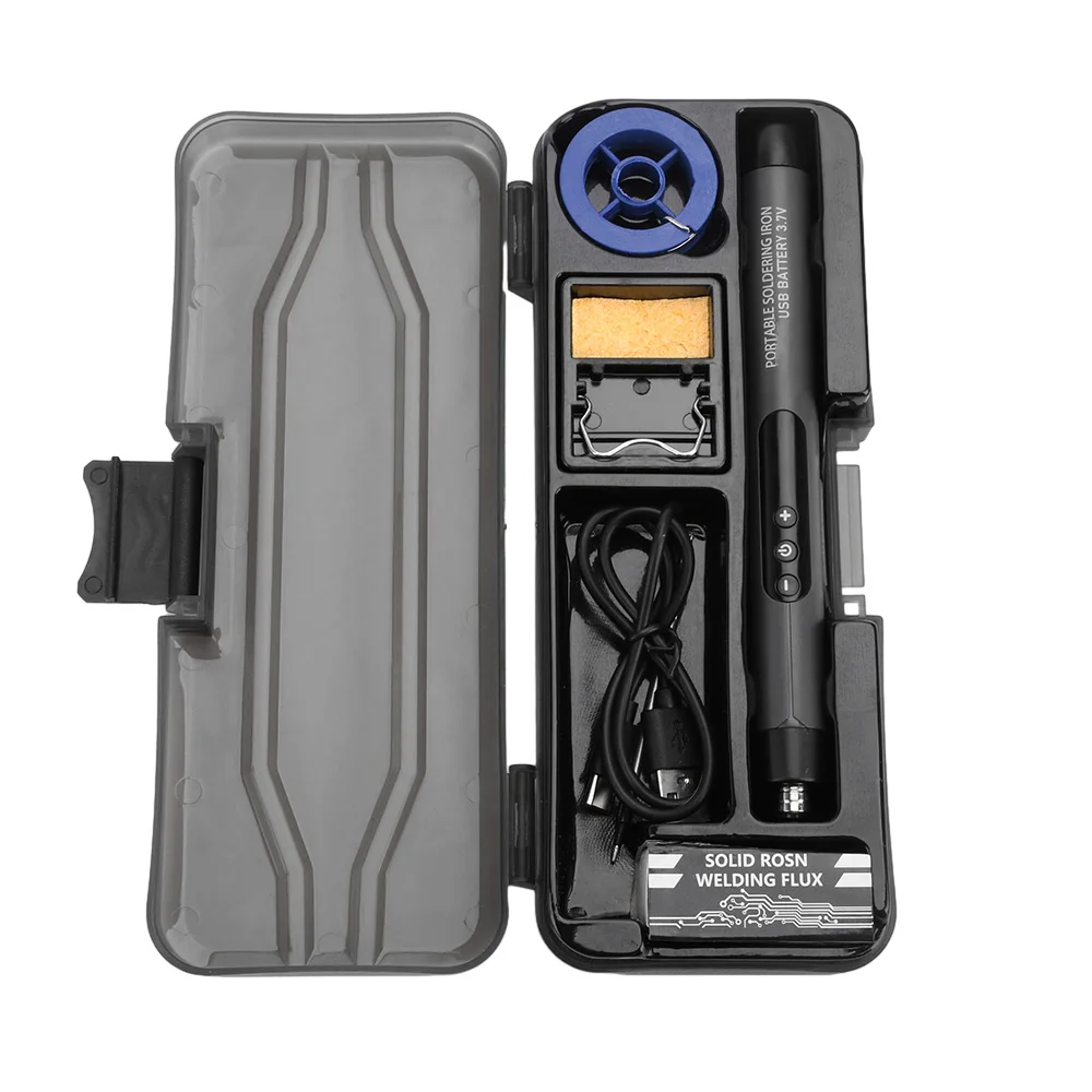 Soldador USB Mini juego de soldador peque&ntilde;a interfaz port&aacute;til tipo C para el hogar bater&iacute;a de 600mAh temperatura ajustable