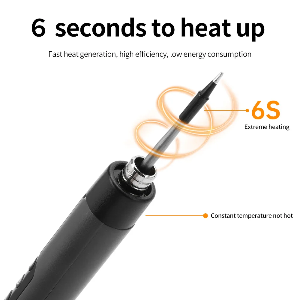Soldador USB Mini juego de soldador peque&ntilde;a interfaz port&aacute;til tipo C para el hogar bater&iacute;a de 600mAh temperatura ajustable