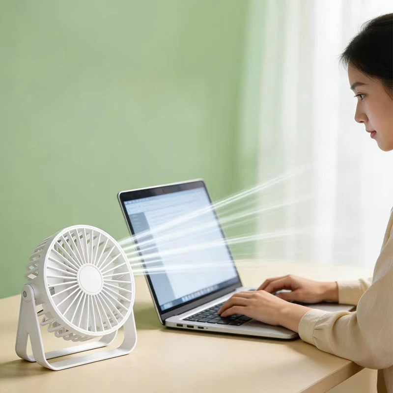 Mini ventilador USB de escritorio port&aacute;til 360 &deg; Ventilador peque&ntilde;o ajustable para dormitorio de estudiantes, ordenador, dispositivo de verano, hogar, escritorio, oficina