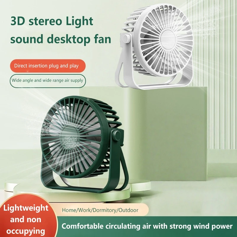 Mini ventilador USB de escritorio port&aacute;til 360 &deg; Ventilador peque&ntilde;o ajustable para dormitorio de estudiantes, ordenador, dispositivo de verano, hogar, escritorio, oficina