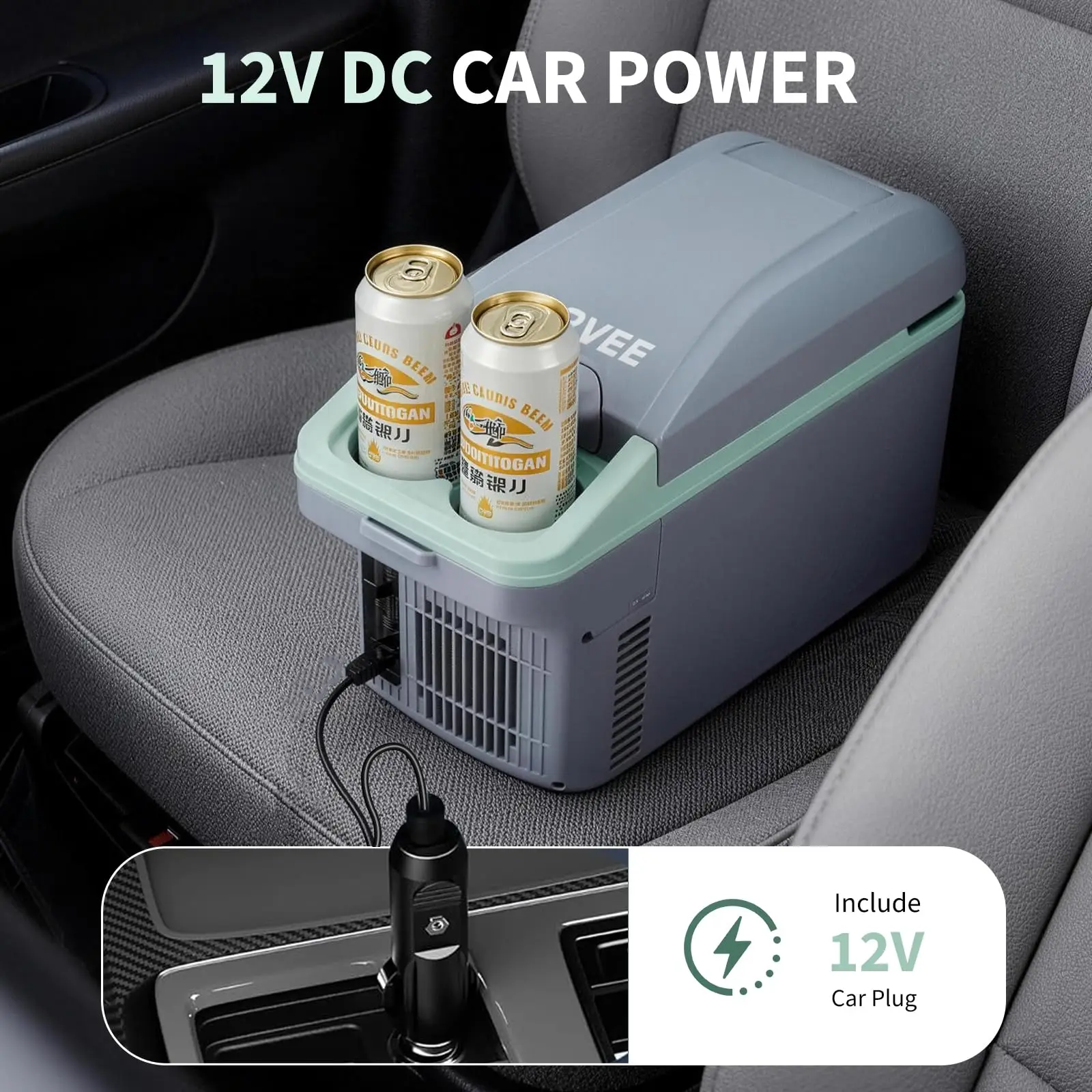 Nevera El&eacute;ctrica Port&aacute;til de 8L, Enfriador y Calentador, 12V para Auto/Cami&oacute;n y 110V para el Hogar, Caja Termoel&eacute;ctrica para Alimentos y Bebidas con Cierre Autom&aacute;tico