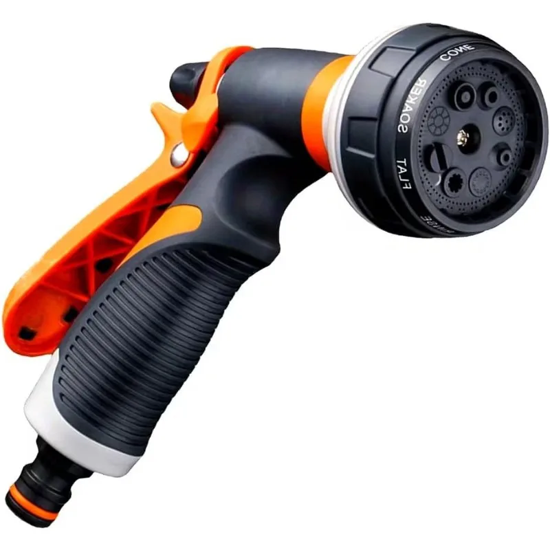 Pistola de agua para jardín con 8 patrones, boquilla para manguera, pulverizador multifuncional para uso doméstico, para lavar coches, para el jardín, tubo de agua, boquilla, herramientas para rociar. Pistola de agua para jardín con 8 patrones, boquilla para manguera, pulverizador multifuncional para uso doméstico, para lavar coches, para el jardín, tubo de agua, boquilla, herramientas para rociar.